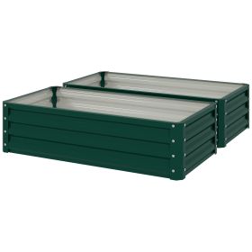 Galvanized Raised Garden Bed, 4' x 2' x 1' Metal Planter Box, for Growing Vegetables, Flowers, Herbs, Succulents, Green