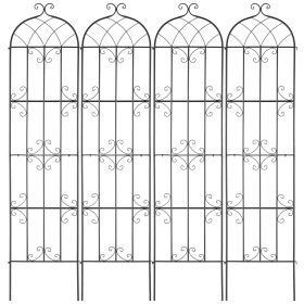 VEVOR Garden Trellis for Climbing Plants, 87 x 20 in, 4 Packs Rustproof Metal Garden Flower Trellis, Outdoor Climbing Rose Trellis Cucumbers Supp