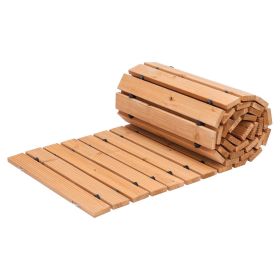 VEVOR Wooden Garden Pathway, 8 ft L x 17 in W, Non-Slip Straight Garden Walkway, Roll Out Cedar Outdoor Walkway Path with Wire Rope Connection