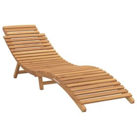 Sun Lounger Brown 77.95 x 21.65 x 23.03 in Solid Teak Wood