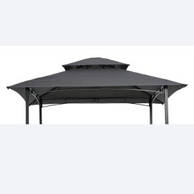 8x5Ft Grill Gazebo Replacement Canopy Only!!!! NO Metal Structure!!! Double Tiered BBQ Tent Roof Top Cover