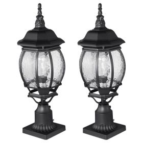 VEVOR 2 Pack Dusk to Dawn Outdoor Post Light, 20.87 in, Waterproof Lamp Post Light Fixtures with 5.5 in Pier Mount Base Glass Shade