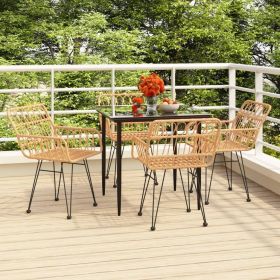 Garden Dining Set Black