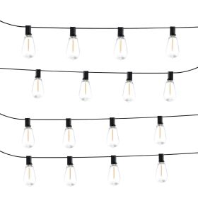 VEVOR LED Outdoor String Lights, 50FT, 2700K Dimmable Outside Patio Lights with 15 S14 Shatterproof Bulbs E12 Socket Base