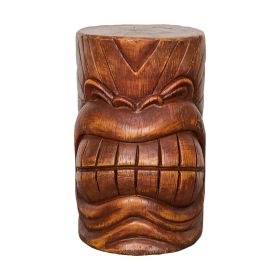 Tiki Head Statue for Garden Decor, 19.6in High Tiki Totem Garden Sculptures & Statues for Patio Pool Yard Summer Decor