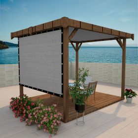 Shade Fabric Light grey Sun Shade Cloth with Grommets for Pergola Replacement Shade Cover Canopy Cable Zip Ties (Color: Light grey, size: 5ft x13ft)