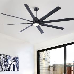 84 in. Integrated LED Farmhouse Indoor/Outdoor Black Smart Ceiling Fan with Remote Control (Material: Metal+Aluminum, Color: Black)